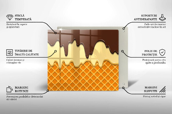 Placă sticla protectie aragaz Ilustrație de cornet de înghețată