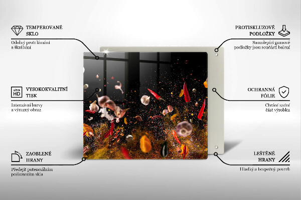 Placă sticla protectie aragaz Condimente iute