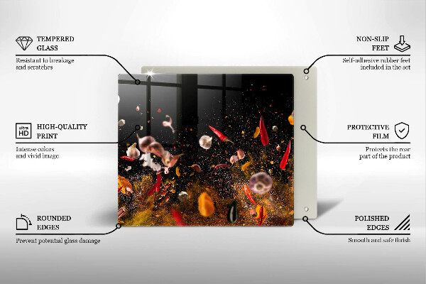 Placă sticla protectie aragaz Condimente iute