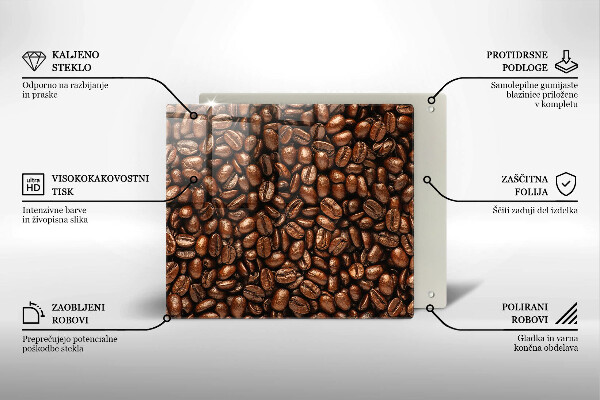 Placă sticla protectie aragaz Boabe de cafea