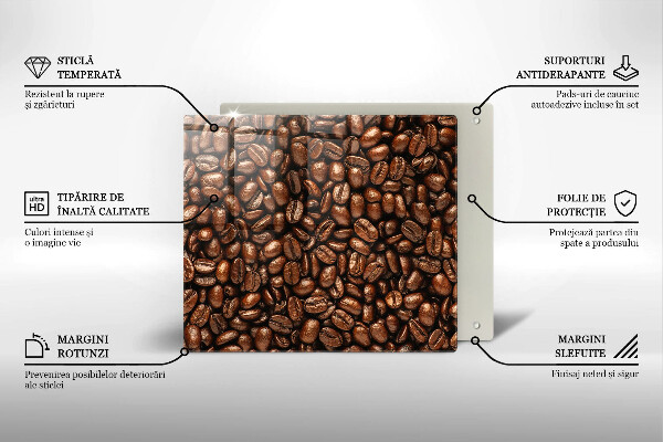 Placă sticla protectie aragaz Boabe de cafea