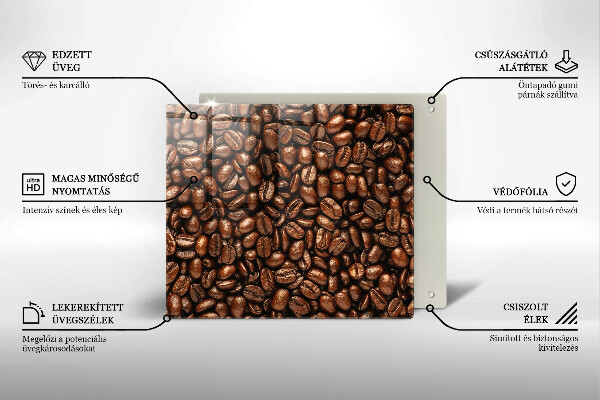 Placă sticla protectie aragaz Boabe de cafea