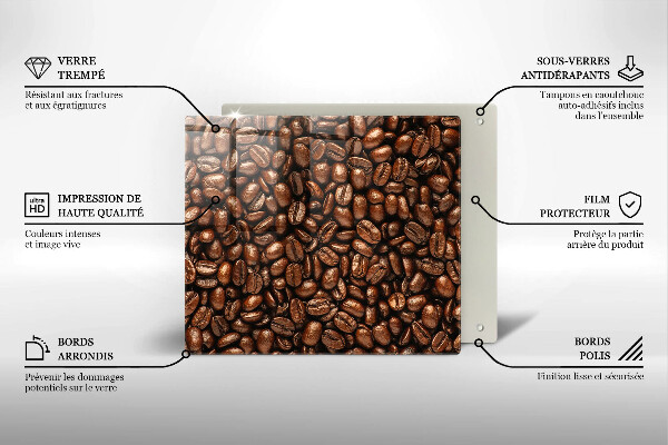 Placă sticla protectie aragaz Boabe de cafea