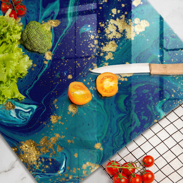 Placă protecție plita Abstracție cu aur