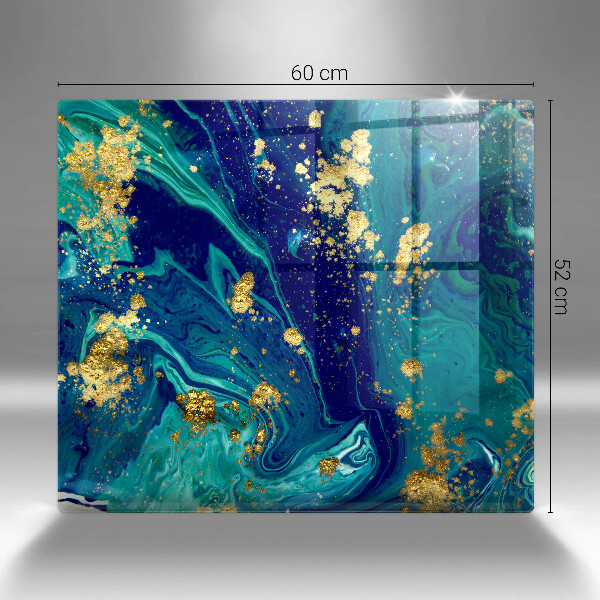 Placă protecție plita Abstracție cu aur