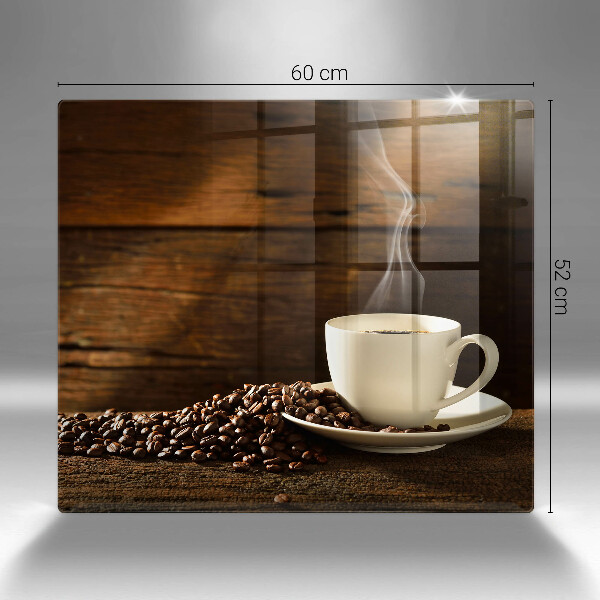 Placă protecție plita Cana de cafea din lemn