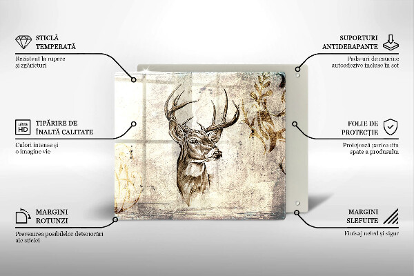 Placă protecție plita Ilustrație de animale de cerb