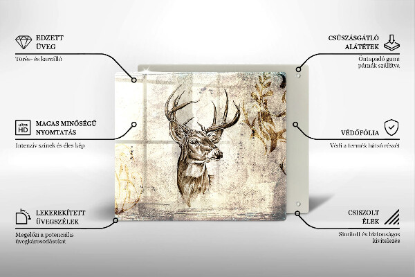 Placă protecție plita Ilustrație de animale de cerb