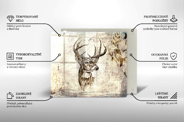 Placă protecție plita Ilustrație de animale de cerb