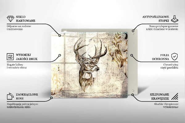 Placă protecție plita Ilustrație de animale de cerb