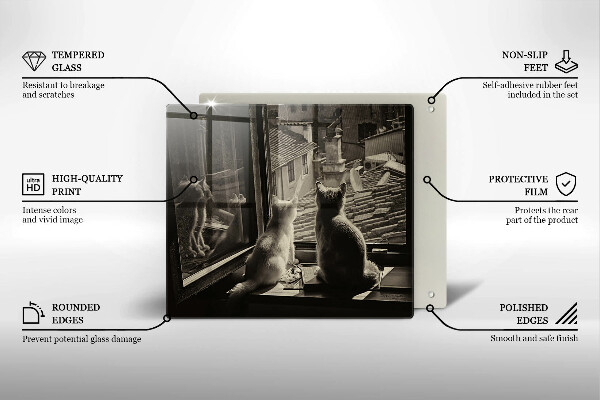 Placă protecție plita Orașul pisicilor și fereastra