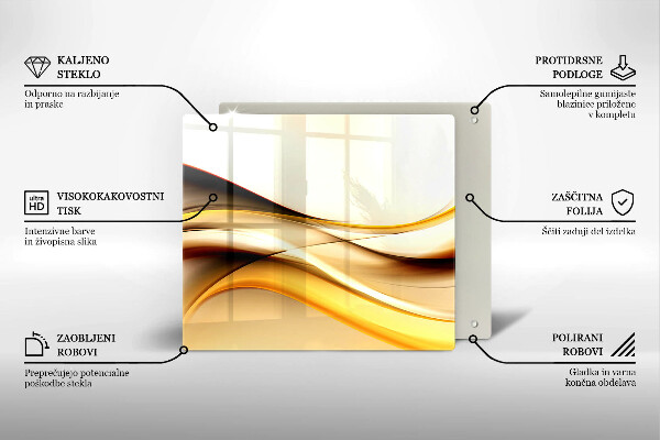 Placă protecție plita Linii de fum abstracte