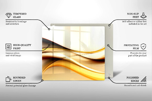 Placă protecție plita Linii de fum abstracte