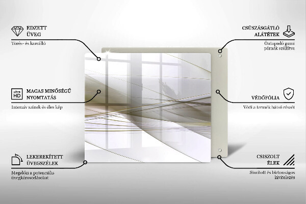Placă protecție plita Design cu linii abstracte
