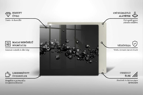 Placă protecție plita Abstracția formelor 3d