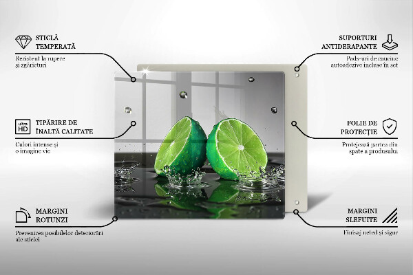 Placă protecție plita Lime suculente și apă
