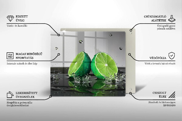 Placă protecție plita Lime suculente și apă