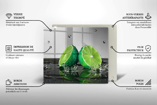 Placă protecție plita Lime suculente și apă