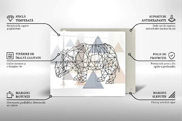 Placă protecție plita Linie de artă rinocer
