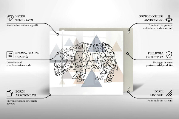 Placă protecție plita Linie de artă rinocer