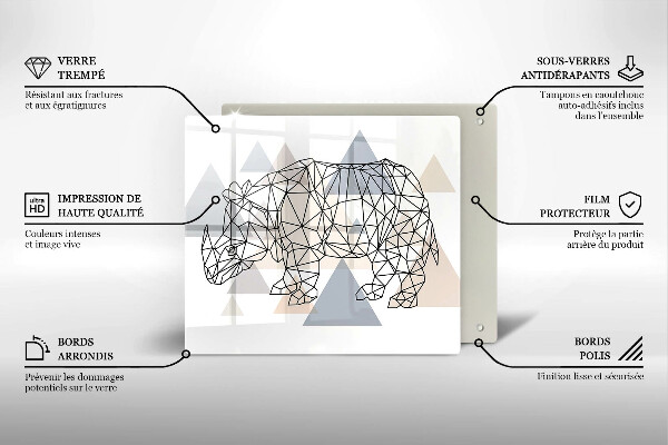 Placă protecție plita Linie de artă rinocer