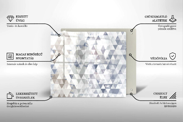 Placă protecție plita Model de triunghiuri