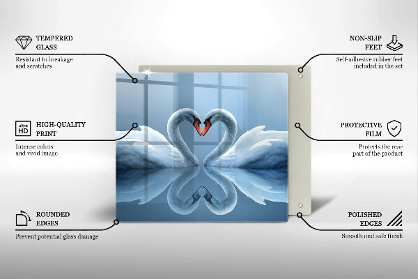 Placă protecție plita Două inimi de lebădă