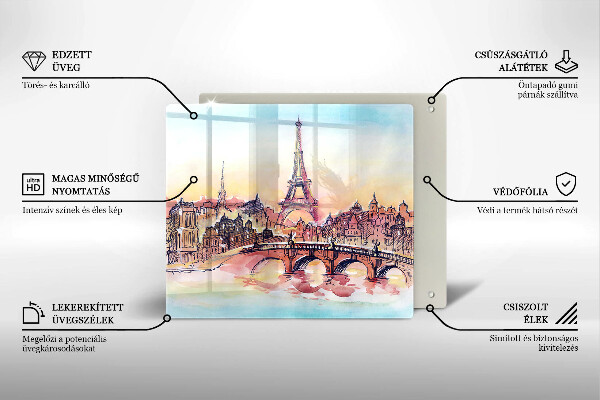 Placă protecție plita Peisajul turnului eiffel din paris