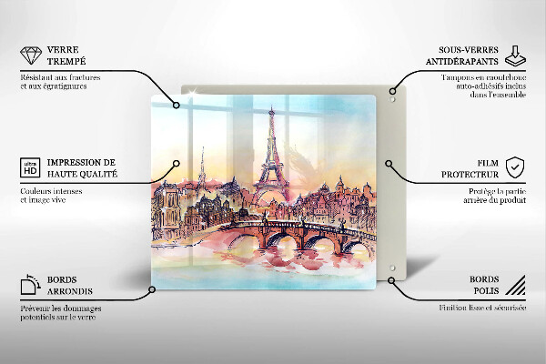 Placă protecție plita Peisajul turnului eiffel din paris