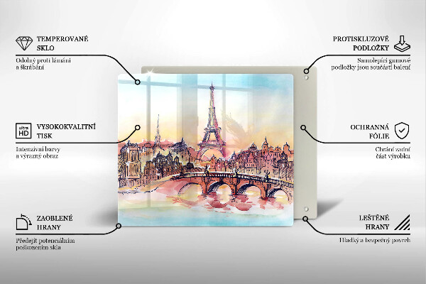 Placă protecție plita Peisajul turnului eiffel din paris