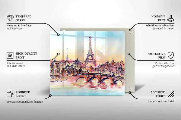 Placă protecție plita Peisajul turnului eiffel din paris