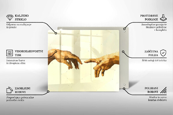 Placă protecție plita Crearea mâinilor lui adam