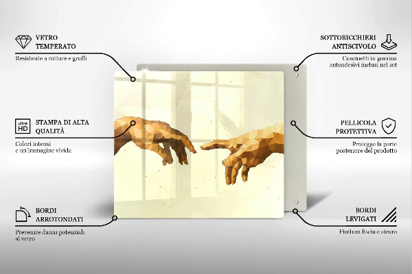 Placă protecție plita Crearea mâinilor lui adam