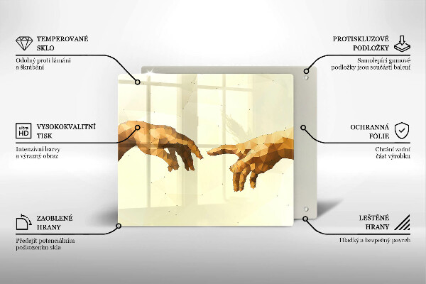 Placă protecție plita Crearea mâinilor lui adam