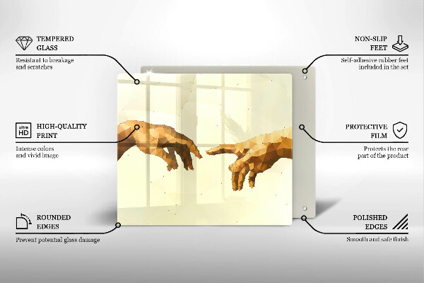 Placă protecție plita Crearea mâinilor lui adam