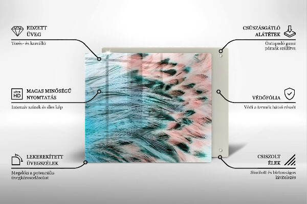 Placă protecție plita Pene de pasăre boho