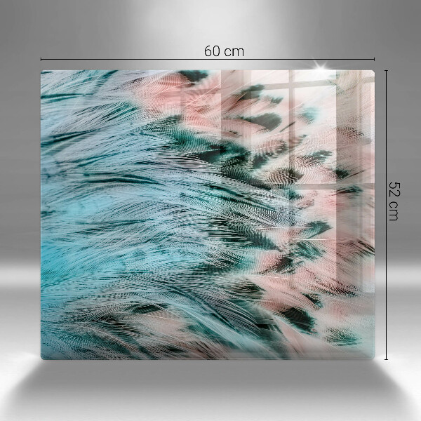 Placă protecție plita Pene de pasăre boho