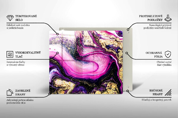 Placă sticla protectie aragaz Design abstract auriu