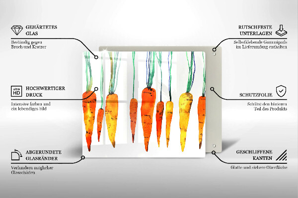Placă sticla protectie aragaz Ilustrație de morcov