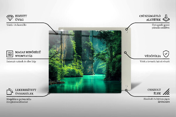 Placă sticla protectie aragaz Peisaj lagunar