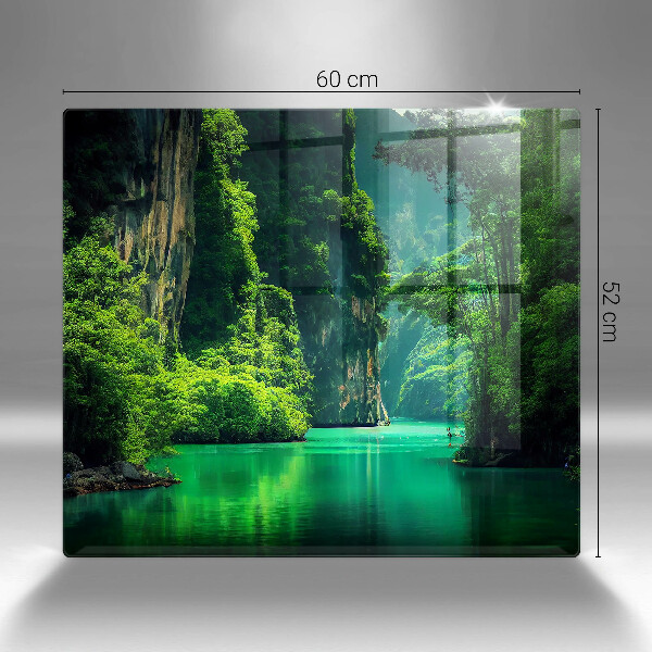 Placă sticla protectie aragaz Peisaj lagunar