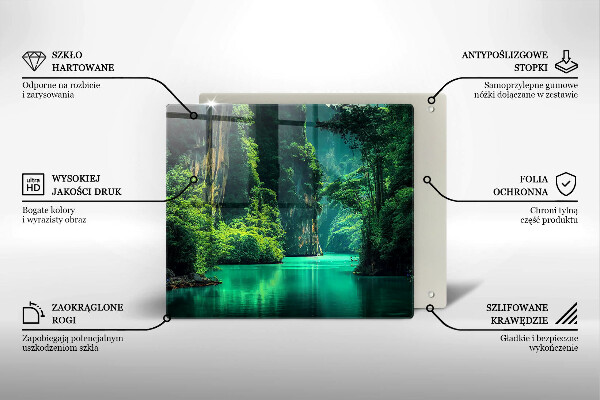 Placă sticla protectie aragaz Peisaj lagunar