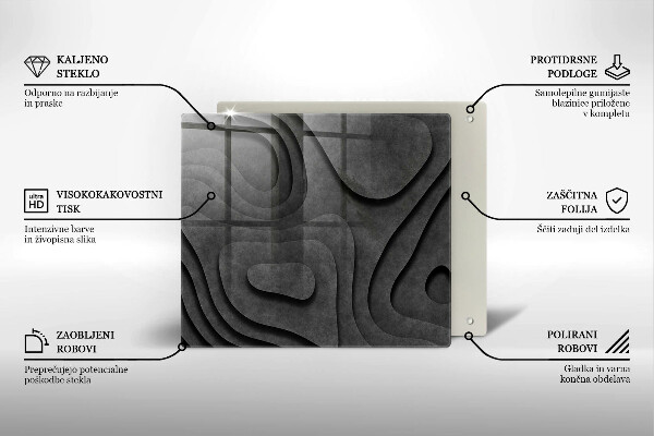 Placă protecție plita Forme de piatră 3d
