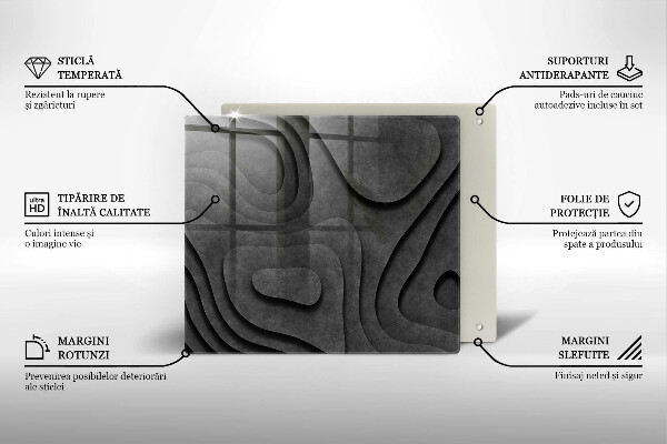 Placă protecție plita Forme de piatră 3d