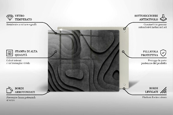 Placă protecție plita Forme de piatră 3d