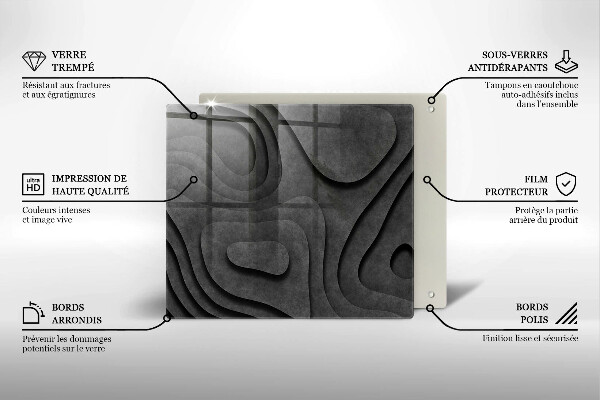 Placă protecție plita Forme de piatră 3d