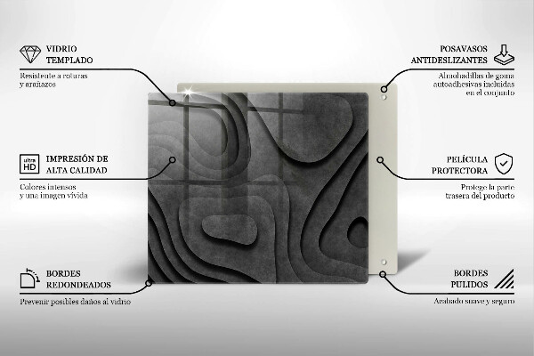 Placă protecție plita Forme de piatră 3d