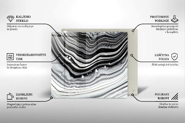 Placă sticla protectie aragaz Abstracția cernelii