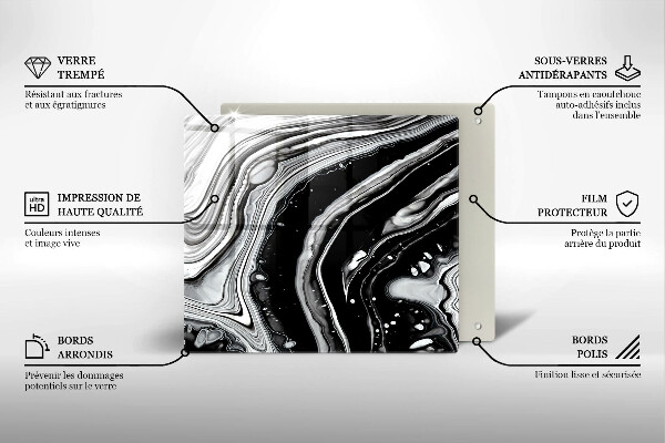 Placă sticla protectie aragaz Abstracția cernelii