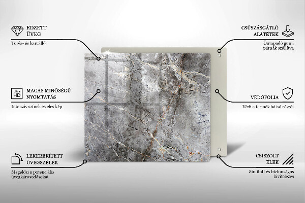 Placă sticla protectie aragaz Textura de piatră